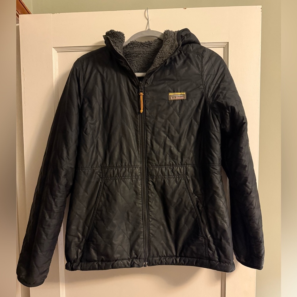 L.L. Bean Women's Black Mountain Bound Reversible Jacket Medium